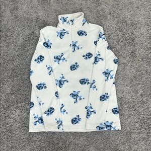 Lands' End White and Blue Floral Jacket